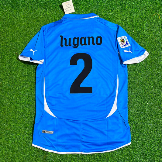 Diego Lugano Uruguay 2010 South Aftica World Cup Blue Retro Jersey Maglia