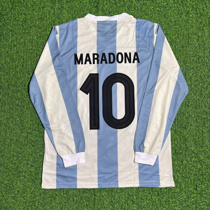 Diego Armando Maradona Argentina Retro Long Sleeve Retro Football Jersey Kit