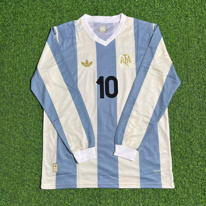 Diego Armando Maradona Argentina Retro Long Sleeve Retro Football Jersey Kit