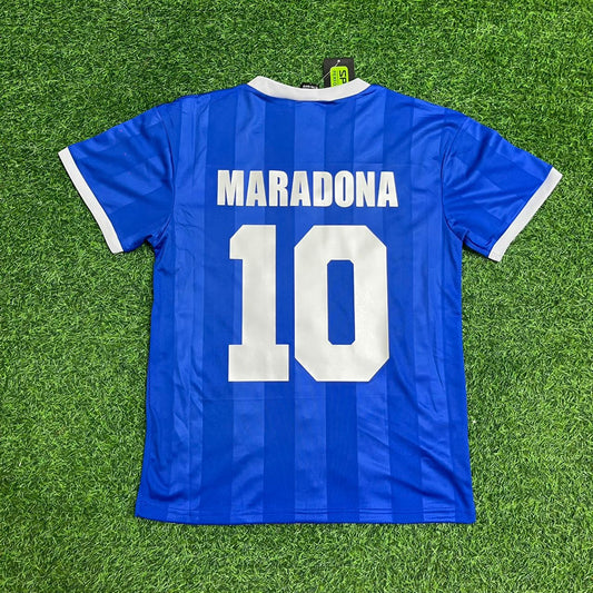 Diego Maradona Argentina 1986 World Cup Final Blue Retro Football Jersey Kit