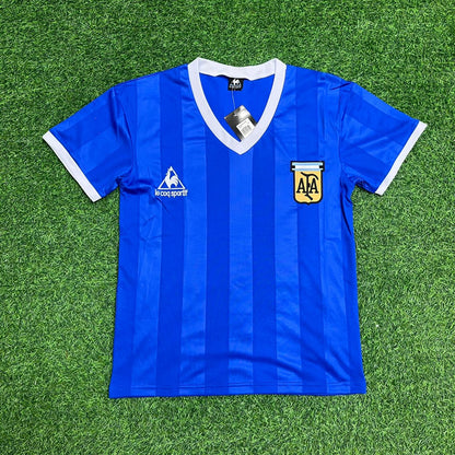 Diego Maradona Argentina 1986 World Cup Final Blue Retro Football Jersey Kit