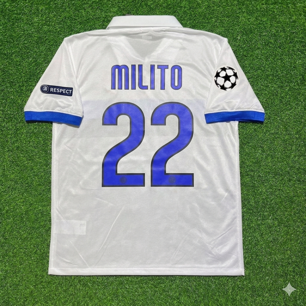 Diego Milito Inter 2009/2010 White Retro Football Jersey