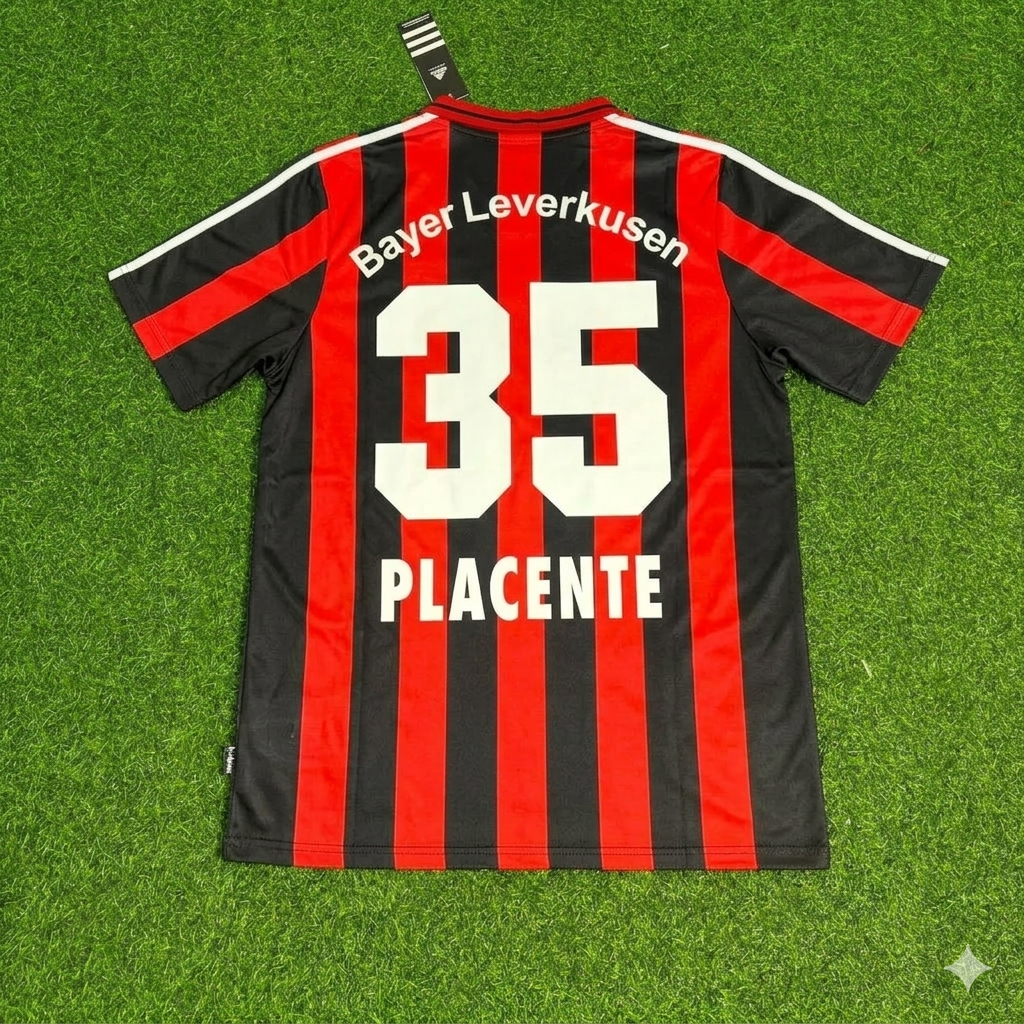 Diego Placente Bayer Leverkusen 2000/2001 Heim Retro Fußballtrikot