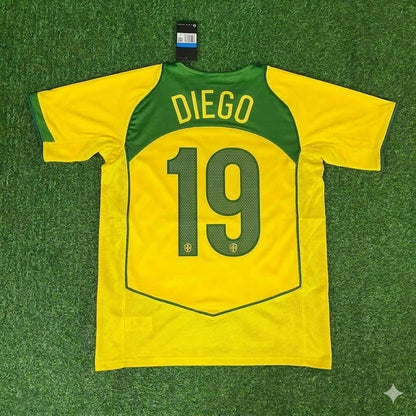 Diego Ribas 19– Brazil 2004–2006 Retro Kit Jersey – | Trikot | Maillot Soccer Shirt