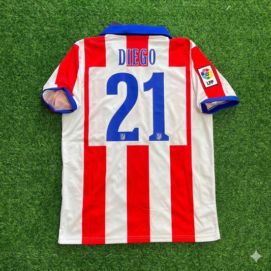 Diego Ribas 21 Atlético Madrid Home 2014/15 Retro Kit Trikot Jersey Maillot Soccer Shirt