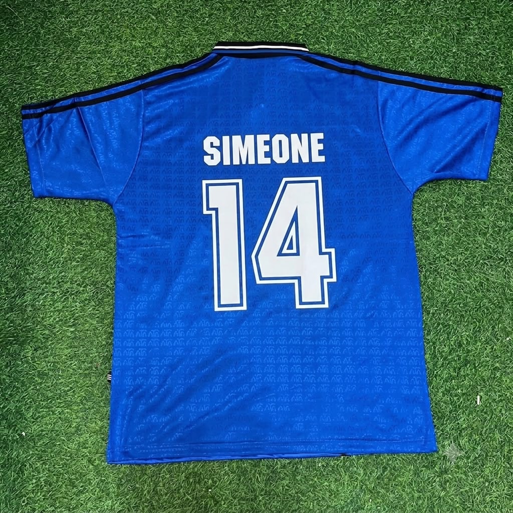 Diego Simeone Argentina 1994 Season Away Blue Retro Jersey Trikot Soccer Shirt