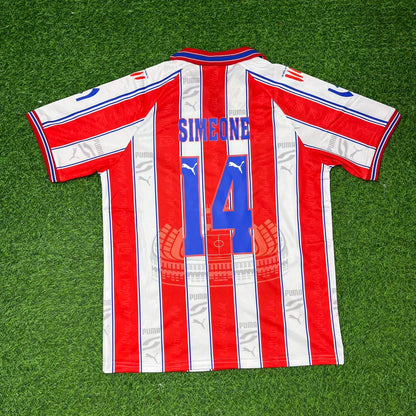 Diego Simeone Atletico Madrid 1996-1997 Retro Football Jersey