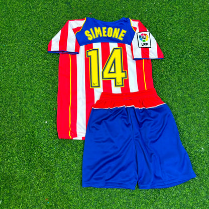 Diego Simeone #14 Atlético Madrid Spider-Man Kids Retro Football Jersey