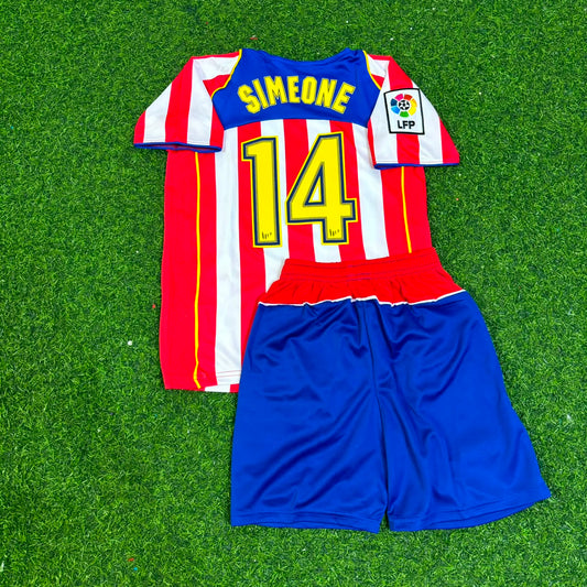 Diego Simeone #14 Atlético Madrid Spider-Man Kids Retro Football Jersey