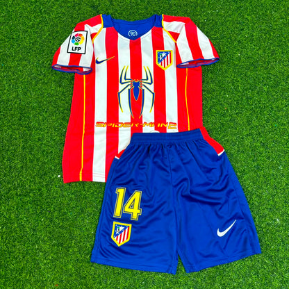 Diego Simeone #14 Atlético Madrid Spider-Man Kids Retro Football Jersey