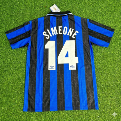 Diego Simeone Inter 1997-1998 Home Retro Football Jersey