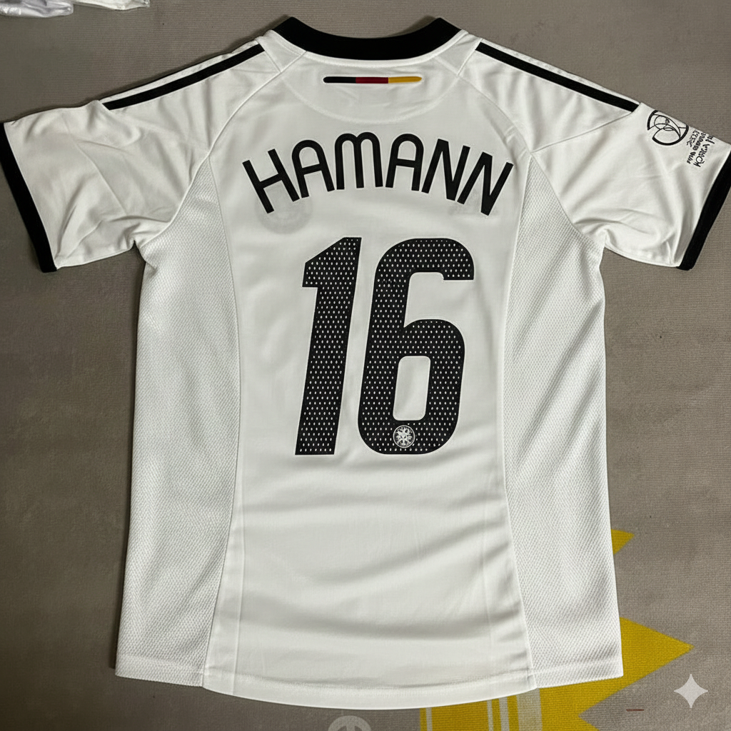 Dietmar Hamann Germany Deutschland 2002 World Cup Japan Korea White Retro Jersey Trikot
