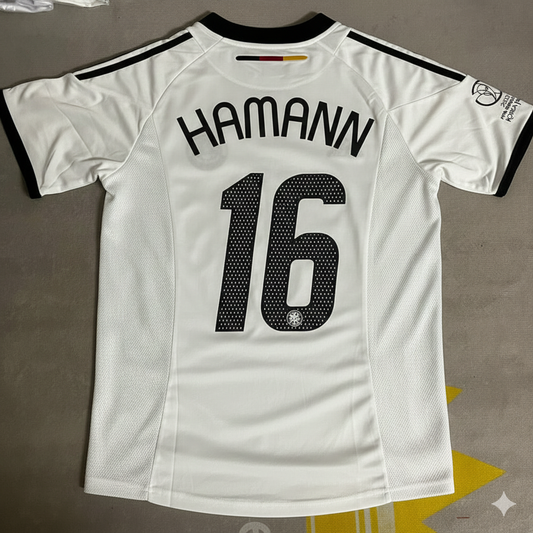 Dietmar Hamann Germany Deutschland 2002 World Cup Japan Korea White Retro Jersey Trikot