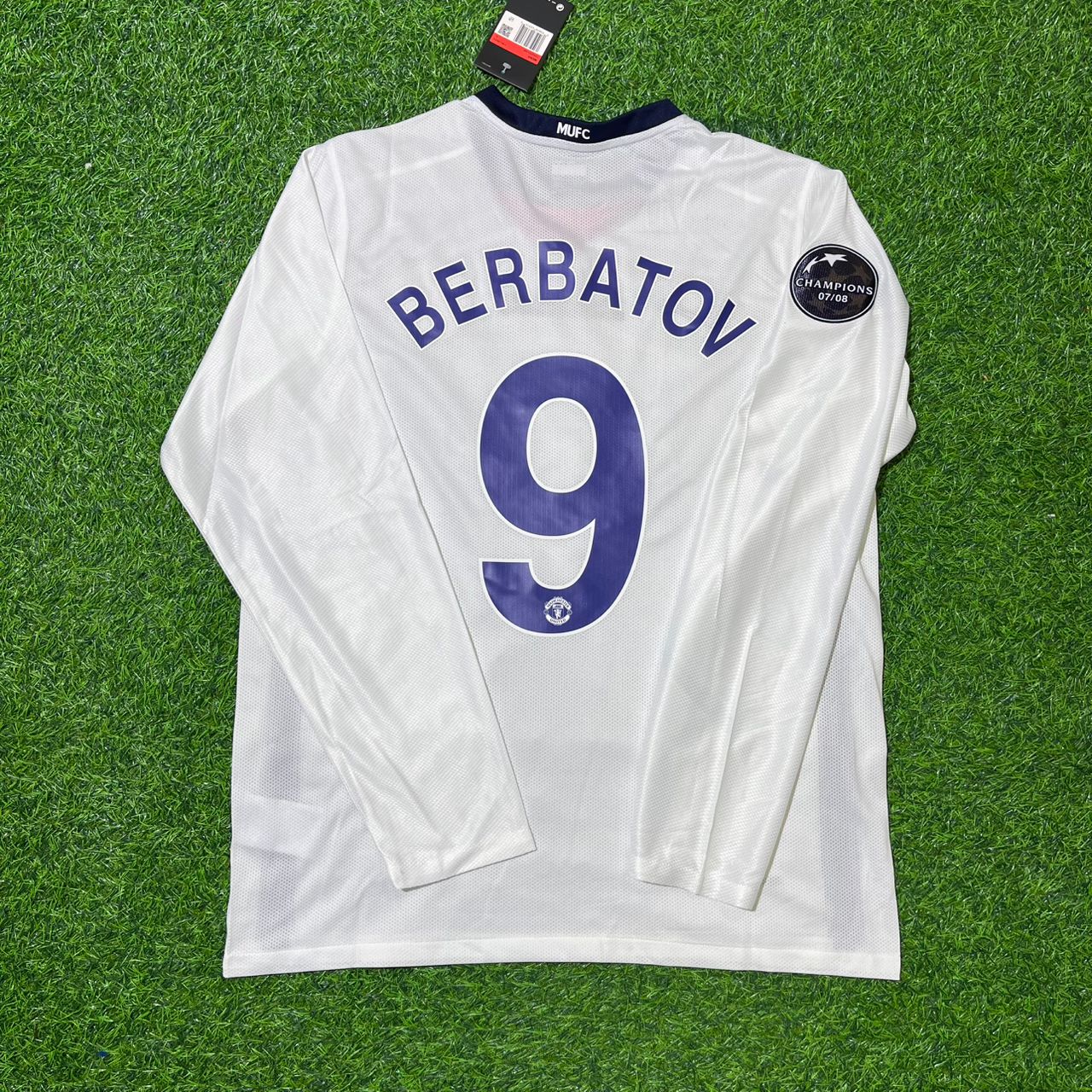 Dimitar Berbatov 9 Manchester United 2009 Champions Leage Final Rome Retro Long Sleeve Jersey Trikot