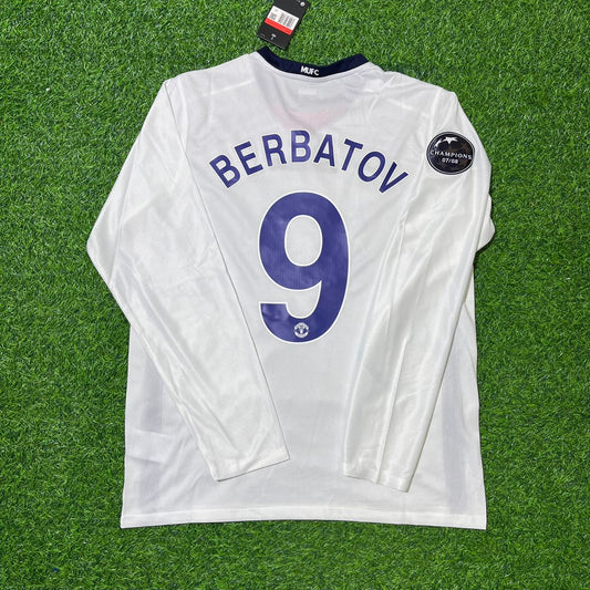 Dimitar Berbatov 9 Manchester United 2009 Champions Leage Final Rome Retro Long Sleeve Jersey Trikot