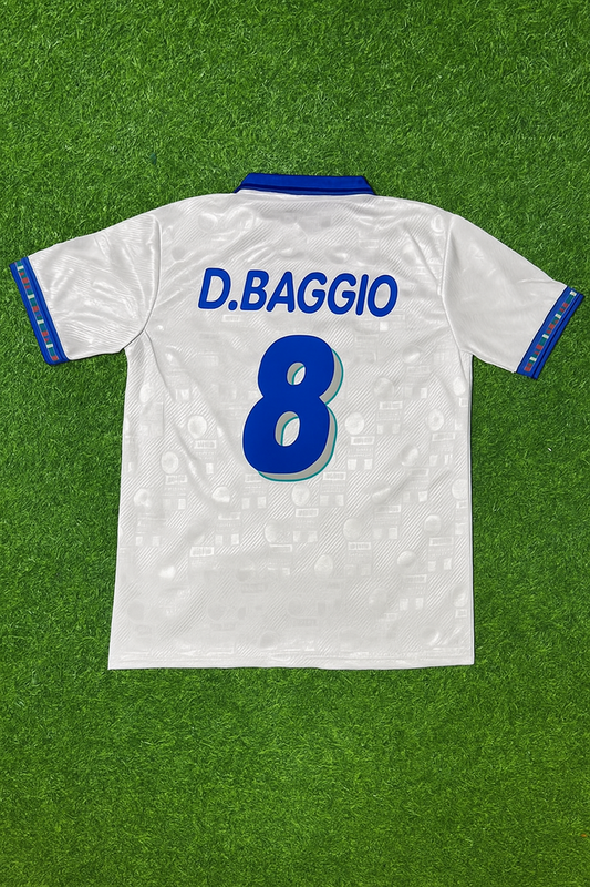 Dino Baggio Italy 1994 World Cup White Retro Football Jersey Kit
