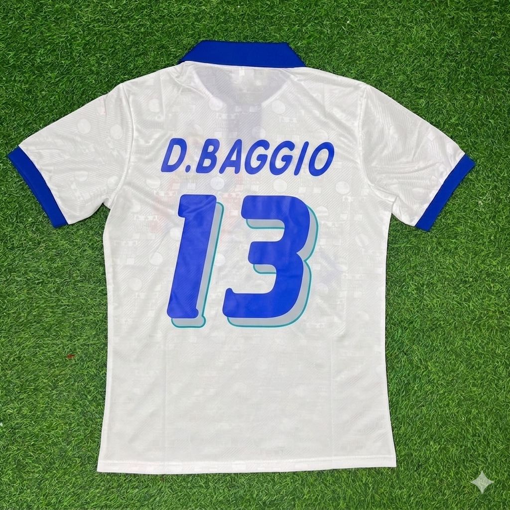 Dino Baggio Italy 1994 World Cup White Retro Football Jersey