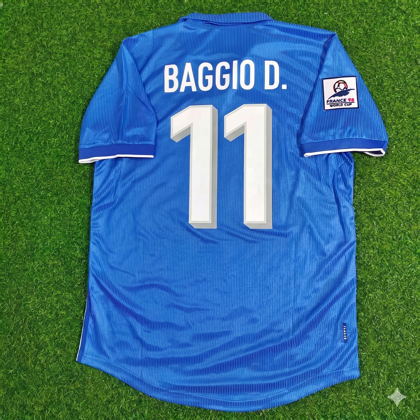 Dino Baggio Italy 1998 World Cup Home Blue Retro Football Jersey