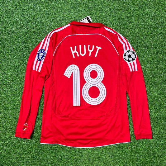 Dirk Kuyt 18 – Liverpool 2007 Champions League Final Retro Kit Jersey Trikot Maillot Soccer Shirt
