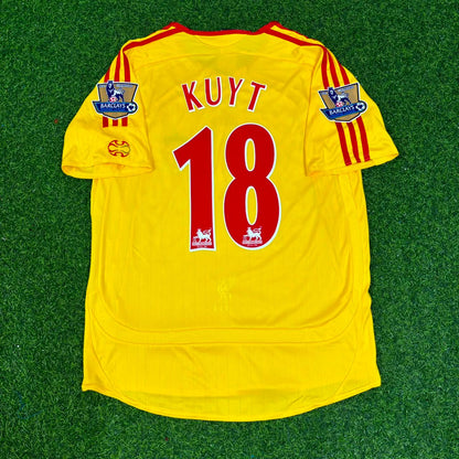Dirk Kuyt Liverpool 2006/2007 Yellow Retro Football Jersey Kit
