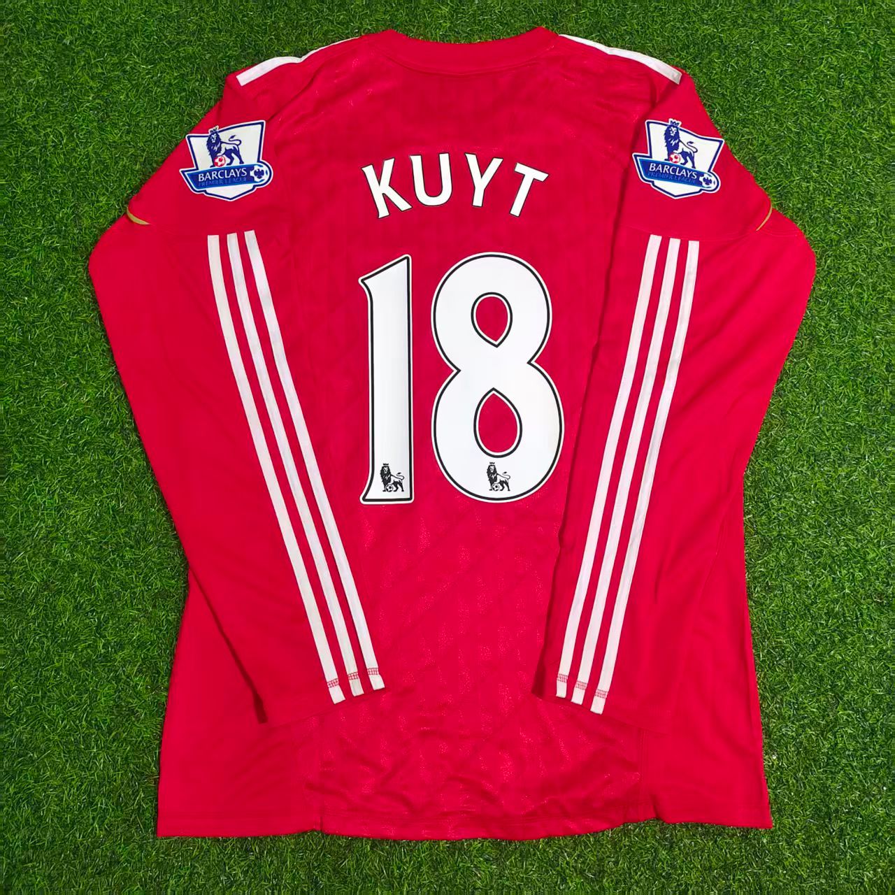 Dirk Kuyt Liverpool 2010 2012 Season Long Sleeves Red Retro Jersey Trikot Soccer Shirt