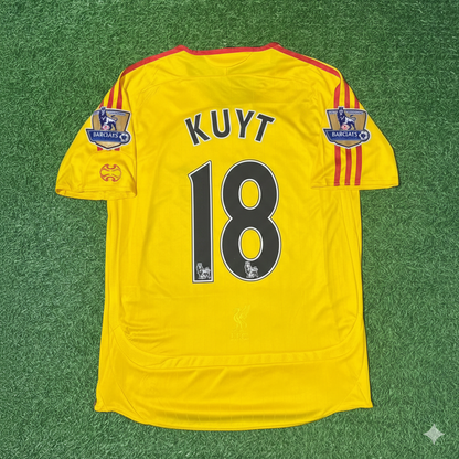 Dirk Kuyt Liverpool 2006/2007 Yellow Retro Football Jersey Kit