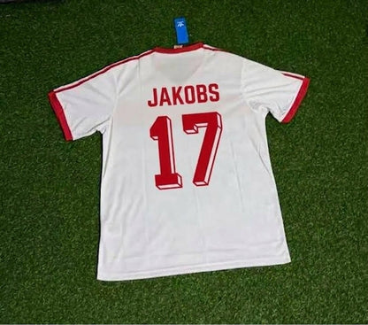 Ditmar Jakobs #17 Hamburger SV Retro Heimtrikot 1983 Weiß Fußball Triot