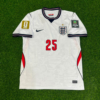 Djed Spence #25 England 2026 World Cup Home White Football Jersey