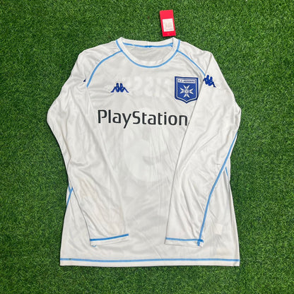 Djibril Cisse Auxerre 2003 White Long Sleeve Retro Jersey Maillot