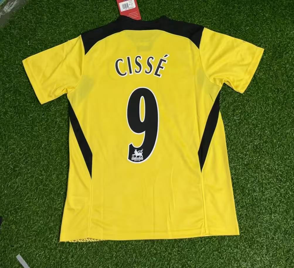 Djibril Cisse Liverpool 2004-06 Yellow Retro Football Jersey Kit