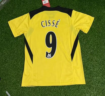 Djibril Cisse Liverpool 2004-06 Yellow Retro Football Jersey Kit