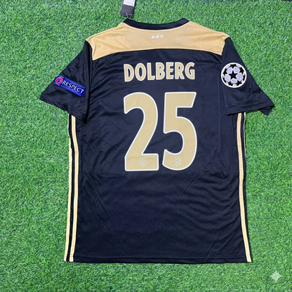 Kasper Dolberg Ajax 2018–2019 Champions League Black Retro Football Jersey Kit