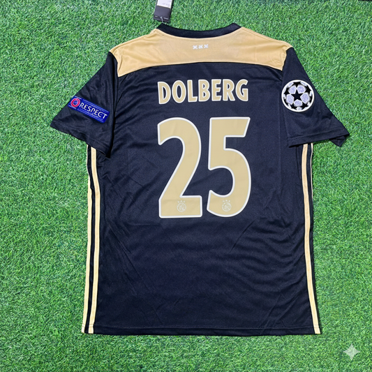 Kasper Dolberg Ajax 2018–2019 Champions League Black Retro Football Jersey Kit