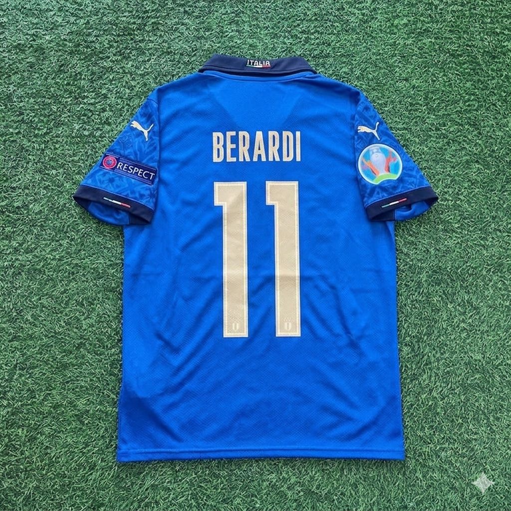 Domenico Berardi #11 Italy EURO 2020 Final Retro Soccer Jersey – | Trikot | Maillot Soccer Shirt