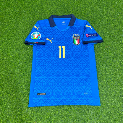 Domenico Berardi #11 Italy EURO 2020 Final Retro Soccer Jersey – | Trikot | Maillot Soccer Shirt