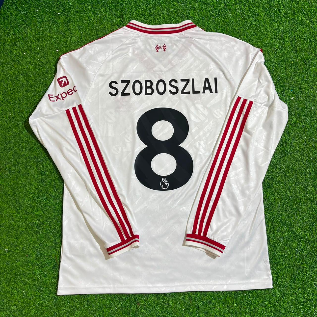 Dominik Szoboszlai Liverpool 2027 New Season Long Sleeve Away White Football Jersey Kit
