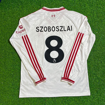 Dominik Szoboszlai Liverpool 2027 New Season Long Sleeve Away White Football Jersey Kit