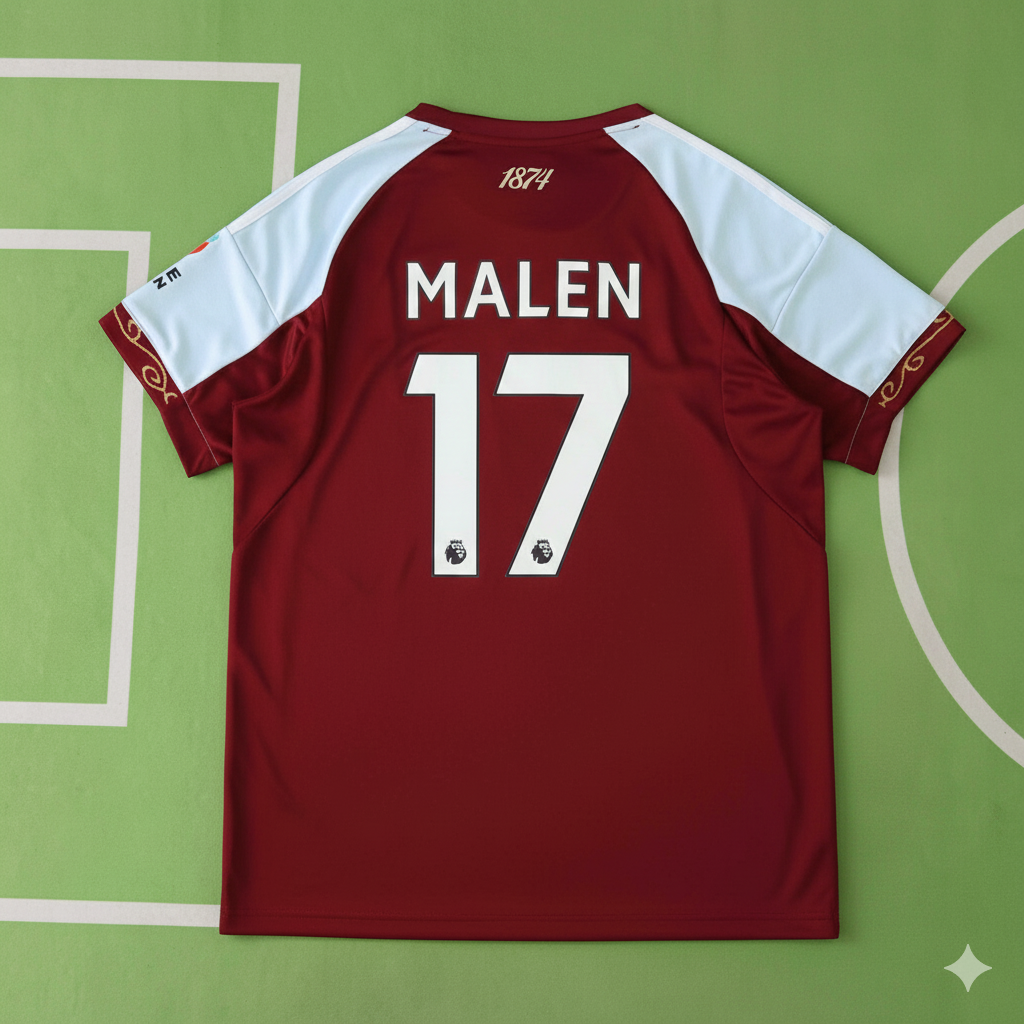 Donyell Malen 17- Aston Villa 2026 Home New season Jersey Trikot Maillot