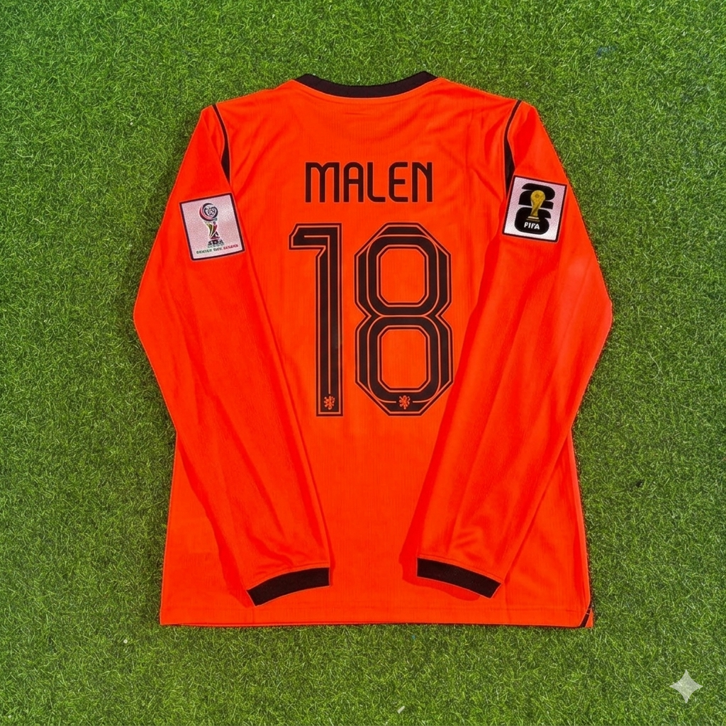 Donyell Malen #18 Netherlands 2026 World Cup Home Long Sleeve Football Jersey
