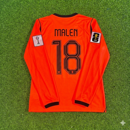 Donyell Malen #18 Netherlands 2026 World Cup Home Long Sleeve Football Jersey