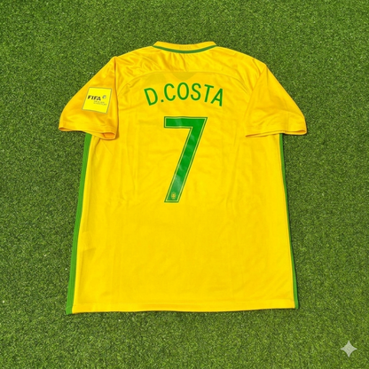 Douglas Costa #7 Brazil 2018 World Cup Home Football Jersey