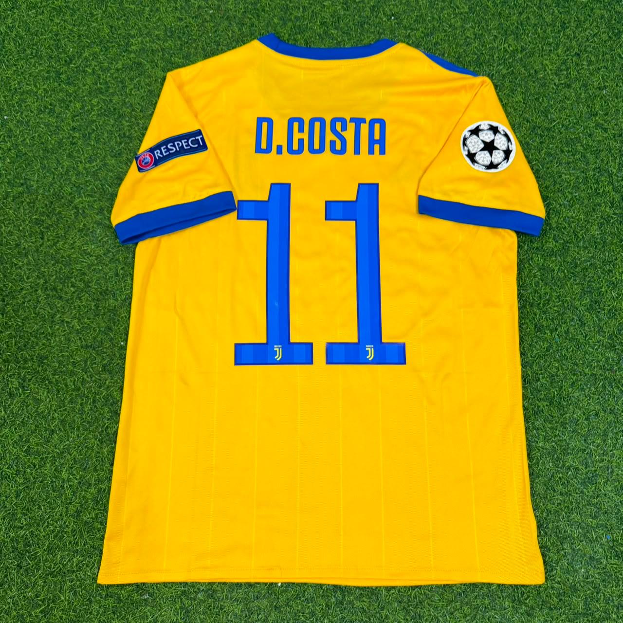Douglas Costa Juventus 2017-2018 Yellow Retro Football Jersey