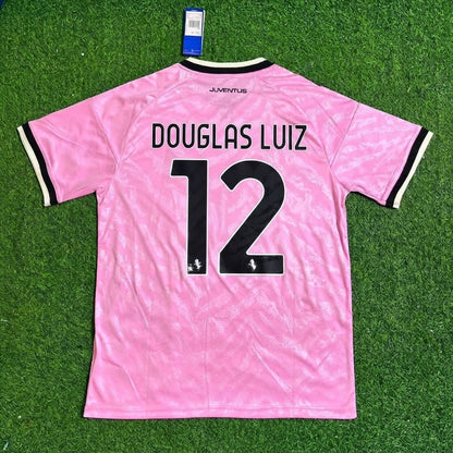 Douglas Luiz #12 Juventus 2026/2027 New Season Away Pink Football Jersey