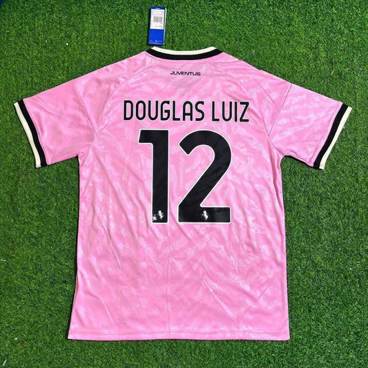 Douglas Luiz #12 Juventus 2026/2027 New Season Away Pink Football Jersey