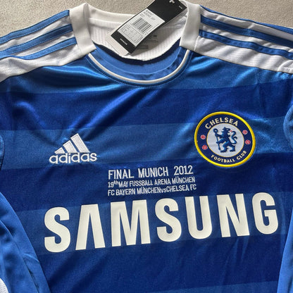 David Luiz #4 Chelsea Champhions League 2012 Munich Final Retro Long Sleeve Jersey Soccer Shirt