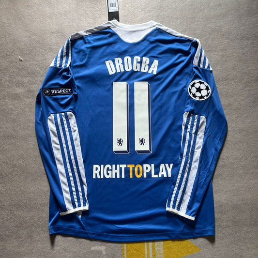 Didier Drogba Chelsea Champhions League 2012 Munich Final Retro Long Sleeve Jersey