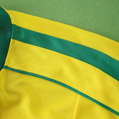 Brasilien 1998 Heimtrikot, langärmelig, Gelb, Retro-Trikot, Fußballtrikot