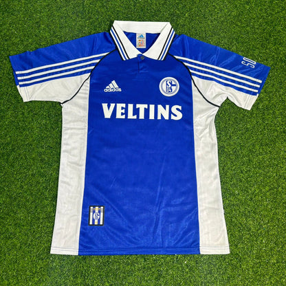 Ebbe Sand FC Schalke 04 1999/2000 Blaues Heimtrikot Retro Fußballtrikot