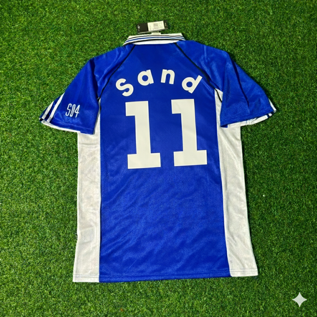 Ebbe Sand FC Schalke 04 1999/2000 Blaues Heimtrikot Retro Fußballtrikot
