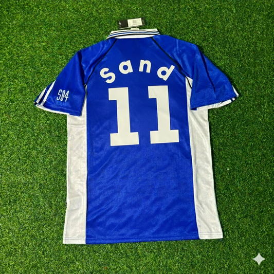 Ebbe Sand FC Schalke 04 1999/2000 Blaues Heimtrikot Retro Fußballtrikot